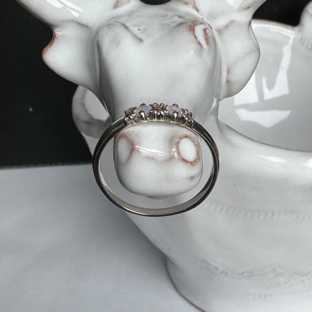 Opal & Pink CZ Ring NWOT